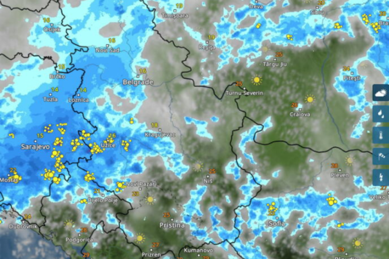 Kretanje nevremena iz sata u sat