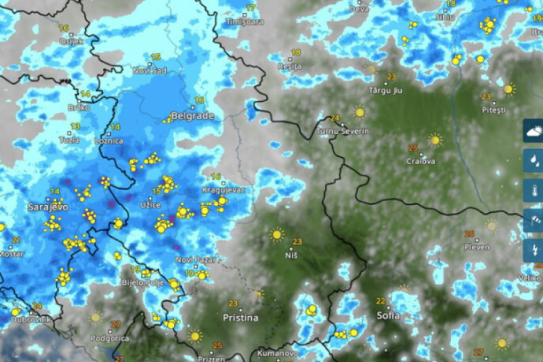 Kretanje nevremena iz sata u sat