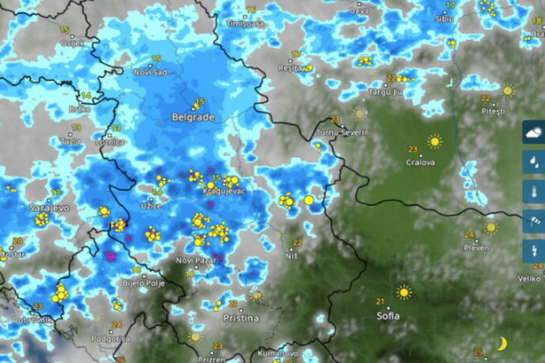 Kretanje nevremena iz sata u sat