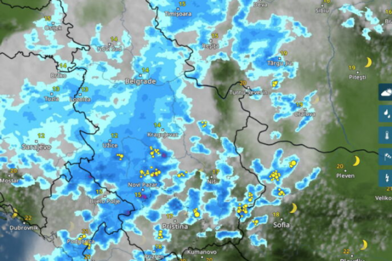Kretanje nevremena iz sata u sat