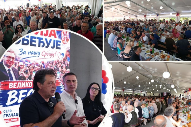 SJAJAN DAN U GRAČACU: Više od 1.500 ljudi uz Srbiju koja pobeđuje (FOTO)