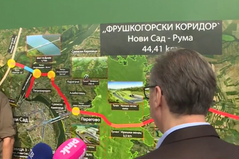 Vučić  obilazi radove na izgradnji Fruškogorskog koridora i mosta preko Dunava kod Petrovaradina