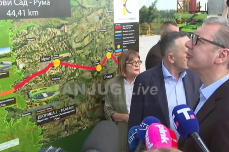 Vučić  obilazi radove na izgradnji Fruškogorskog koridora i mosta preko Dunava kod Petrovaradina