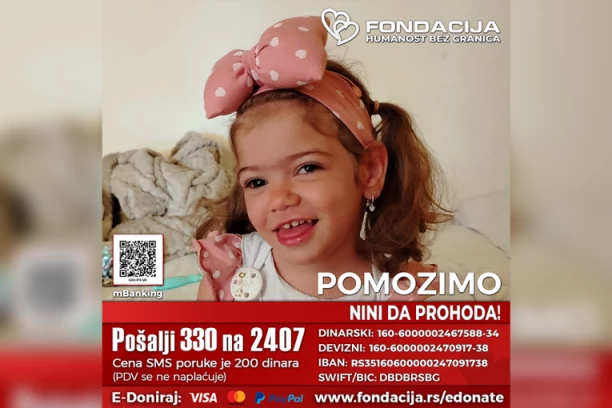 DA NINA NAPRAVI SVOJE PRVE KORAKE! Pošaljite 330 na 2407