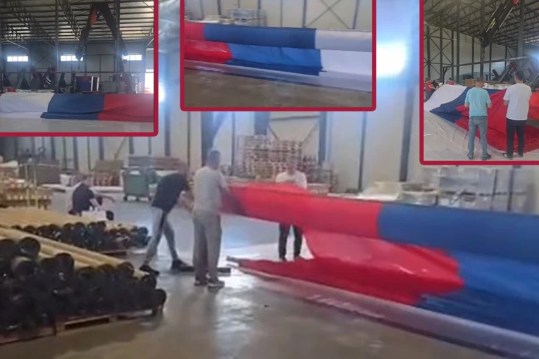 SPREMNA NAJVEĆA SRPSKA ZASTAVA - Teška skoro TONU, široka 10 metara i dugačka čak 500 metara! (VIDEO)