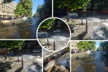 HAVARIJA U CENTRU BEOGRADA! Pukla cev kod Mašinskog fakulteta - gejzir šiklja, ulica pod vodom! (FOTO, VIDEO)