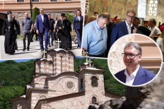 VUČIĆ SE POKLONIO MOŠTIMA KNEZA LAZARA: Predsednik u manastiru Ravanica (FOTO)