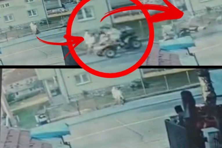 KVADOM POKOSIO DEVOJKU (25) NA TROTOARU! Bahati vozač (22) poznat policiji! Pogledajte snimak stravične nesreće u Sjenici! (UZNEMIRUJUĆI VIDEO)