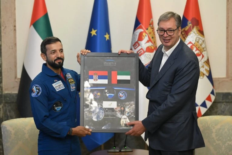 PREDSEDNIK VUČIĆ S MINISTROM OMLADINE UAE: Srdačan susret s prvim arapskim astronautom: Za mene je to naučna fantastika!