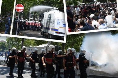 OPŠTI HAOS ISPRED PARLAMENTA U TIRANI! Demonstranti gađali poslanike jajima - policija uzvratila suzavcem, biber-sprejom i vodenim topovima! (FOTO, VIDEO)