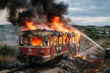 UŽAS! Zapalio se šinobus na pruzi Niš-Svrljig!
