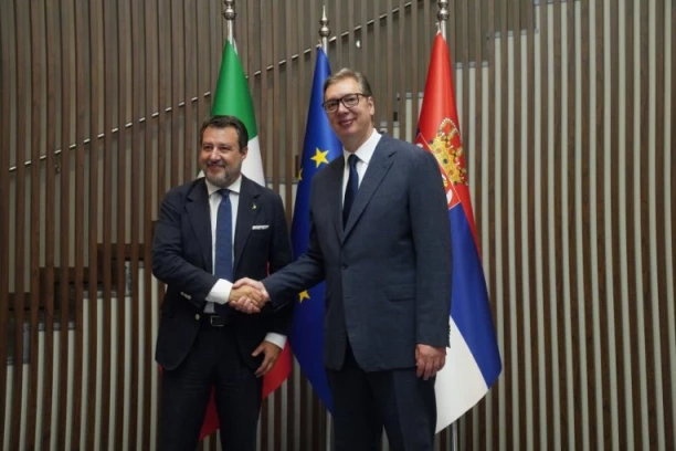 U TOKU SASTANAK DVE DELEGACIJE! Vučić ugostio Matea Salvinija - TRI TEME U FOKUSU! (FOTO)