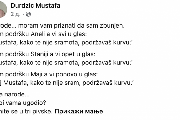Objava Mustafe Durdžića