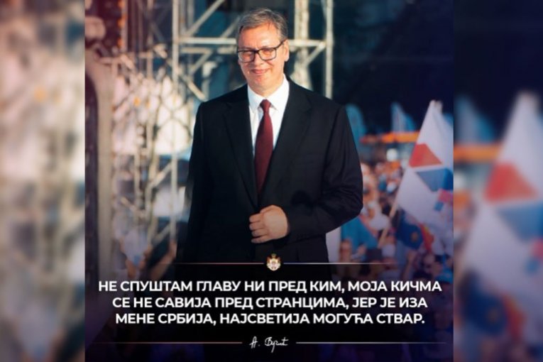 VUČIĆ POSLAO JASNU PORUKU: Ne spuštam glavu ni pred kim, moja kičma se ne savija pred strancima!