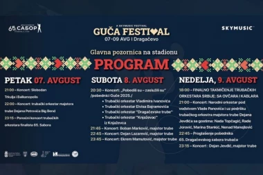 Od 7. do 9. avgusta SVI PUTEVI VODE U GUČU: Slobodan Trkulja, Dejan Petrović i legende narodne muzike na jubilarnom, 65. Dragačevskom saboru trubača