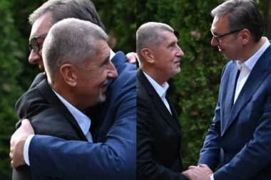 VUČIĆ DOČEKAO, PA IZGRLIO BABIŠA: "Otvoren razgovor, dobro raspoloženje i želja da gradimo još bližu saradnju Srbije i Češke" (FOTO)