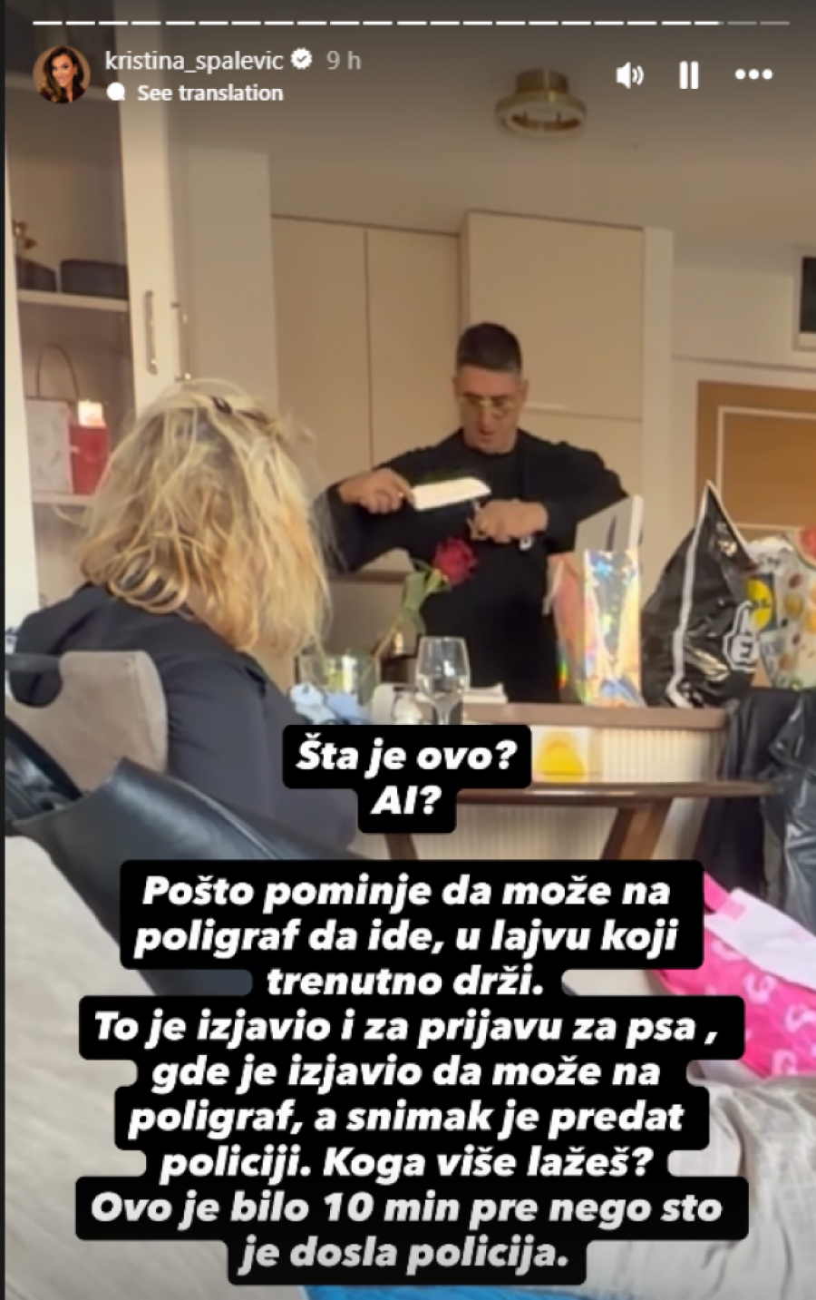 UZNEMIRUJUĆI SNIMAK! Kristijan Golubović KUHINJSKIM NOŽEM mlatarao po stanu, pa ga UBADAO gde je stigao - POLICIJA HITNO reagovala!