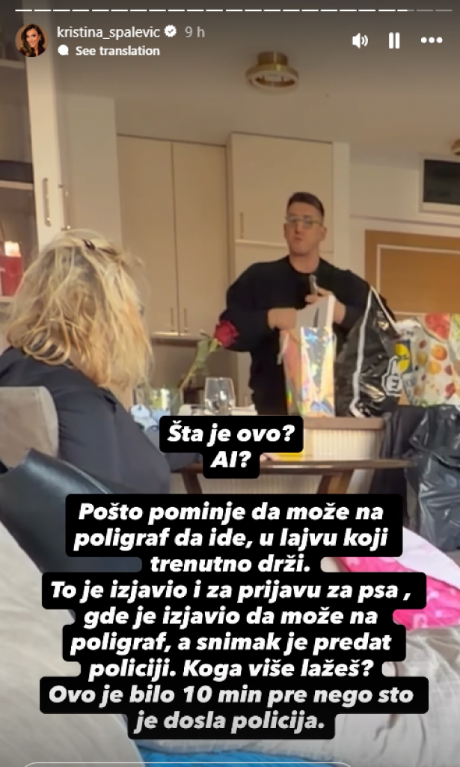 UZNEMIRUJUĆI SNIMAK! Kristijan Golubović KUHINJSKIM NOŽEM mlatarao po stanu, pa ga UBADAO gde je stigao - POLICIJA HITNO reagovala!