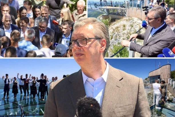 "OVO JE NEŠTO VELIČANSTVENO, ČUDESNO!" Vučić na Kablaru -  stakleni vidikovac testiran na 132 tone, evo koliko će da košta ulaznica!