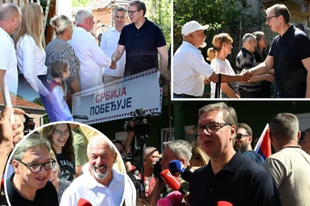 VUČIĆ STIGAO U BABUŠNICU! Građani ga dočekali gromkim aplauzom! (FOTO)