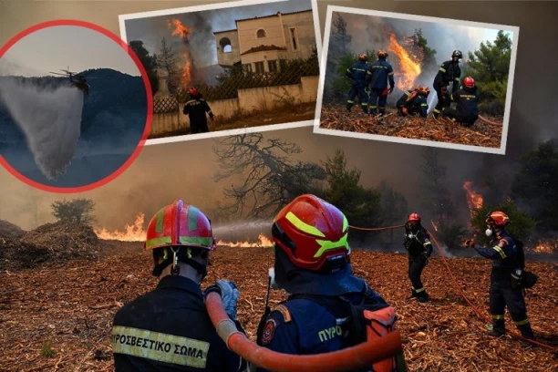 PAKAO NA HALKIDIKIJU! Požar guta omiljeno letovalište Srba, vatra stigla do kuća: LJUDI BEŽE ČAMCIMA!
