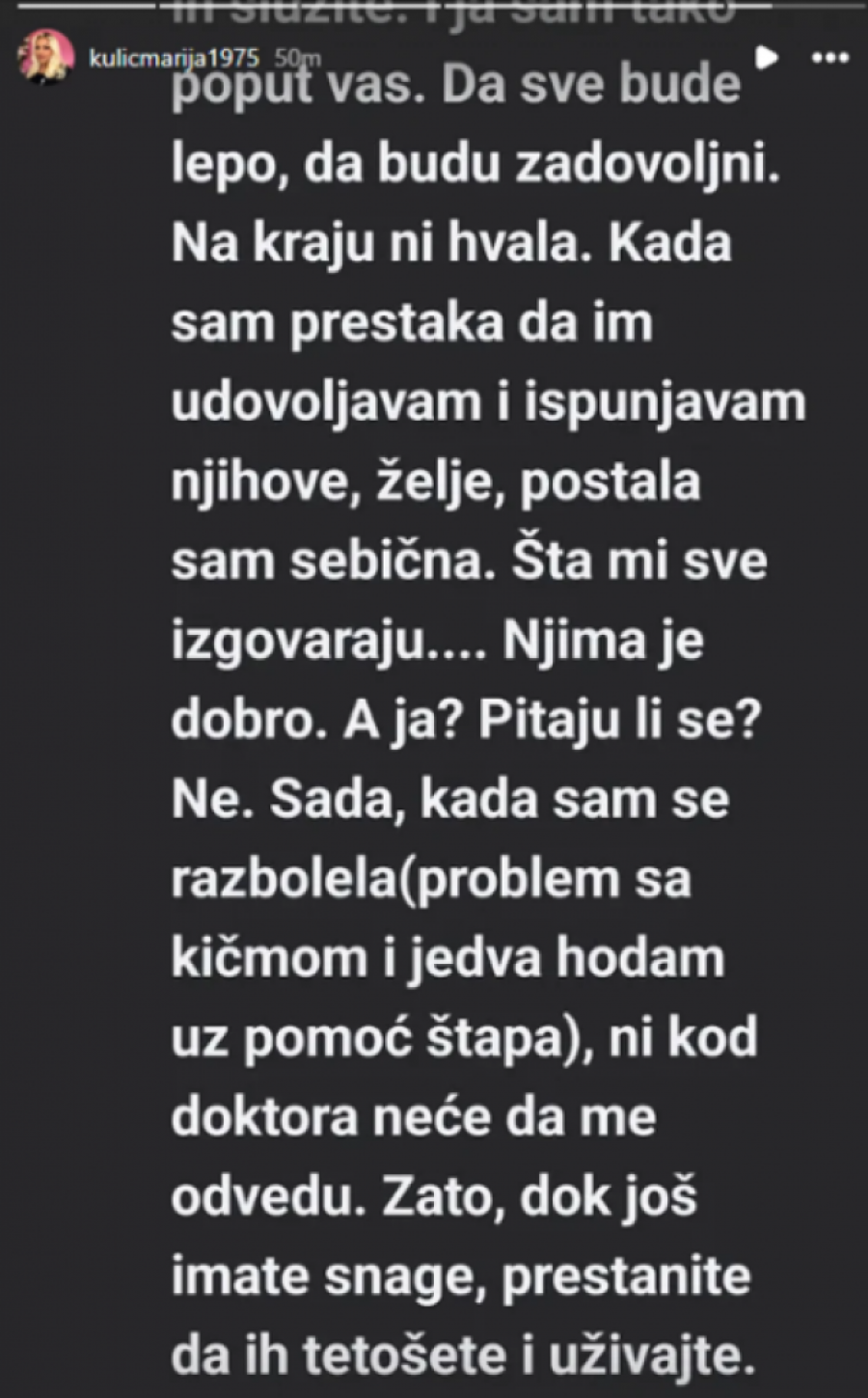 POGORŠANO STANJE MARIJE KULIĆ, ĆERKE NEĆE DA JE VODE KOD LEKARA! Najnovije saopštenje ledi krv u žilama, Miljanina majka jedva hoda!