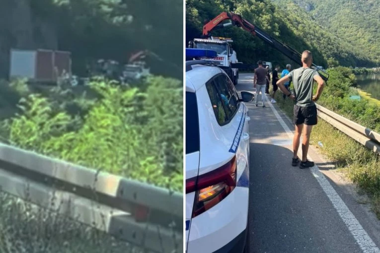 AUTOMOBIL SLETEO U JEZERO! Stravična nesreća kod Čačka - izvlačenje vozila u toku! (VIDEO)