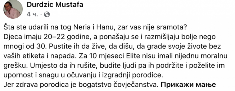 MUSTAFA DURDŽIĆ BLJUJE VATRU ZBOG HANE I NERIJA: Nakon skandala sa Sitom i Aneli usledila šok-poruka!