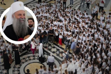“DOŠLI STE U SVOJU KUĆU”: Reči patrijarha Porfirija dirnule srpsku decu koja su stigla iz celog sveta (FOTO)