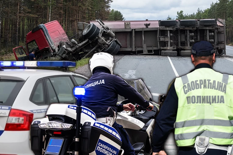 STRAVIČAN SUDAR DVA KAMIONA KOD BATOČINE! Ima povređenih, jedno vozilo prevrnuto!