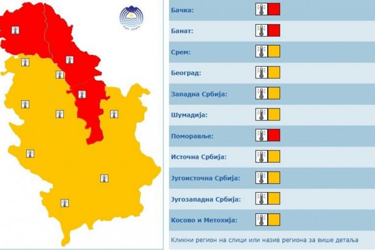 Meteoalarm za sutra