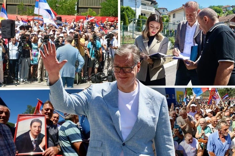 VUČIĆ U PRIJEPOLJU! Veliki broj ljudi dočekao predsednika, on sišao među narod i poručio: "Imamo velike planove!" (FOTO)