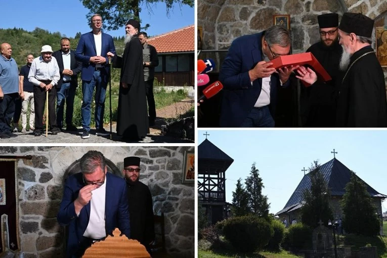 PREDSEDNIK NASTAVLJA POSETU JUGOZAPADU SRBIJE: Vučić stigao u Manastir Dubnica, posle opet među narod!