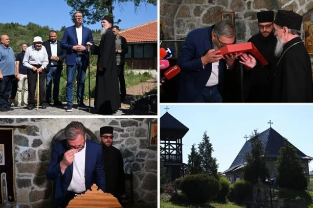PREDSEDNIK NASTAVLJA POSETU JUGOZAPADU SRBIJE: Vučić stigao u Manastir Dubnica, posle opet među narod!