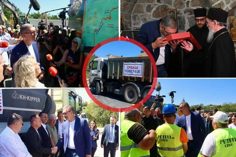 PREDSEDNIK NASTAVLJA POSETU JUGOZAPADU SRBIJE: Vučić kod domaćina Arsića koji se vratio iz Italije u rodni kraj!
