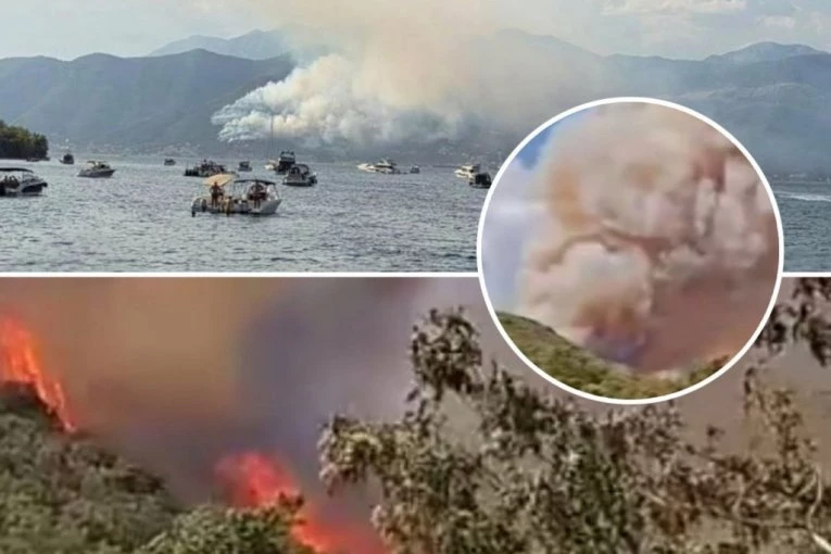 BJELA I BAOŠIĆI BEZ STRUJE I VODE! Ogroman požar kod Herceg Novog - vatra se približila kućama i CRKVI! (FOTO, VIDEO)