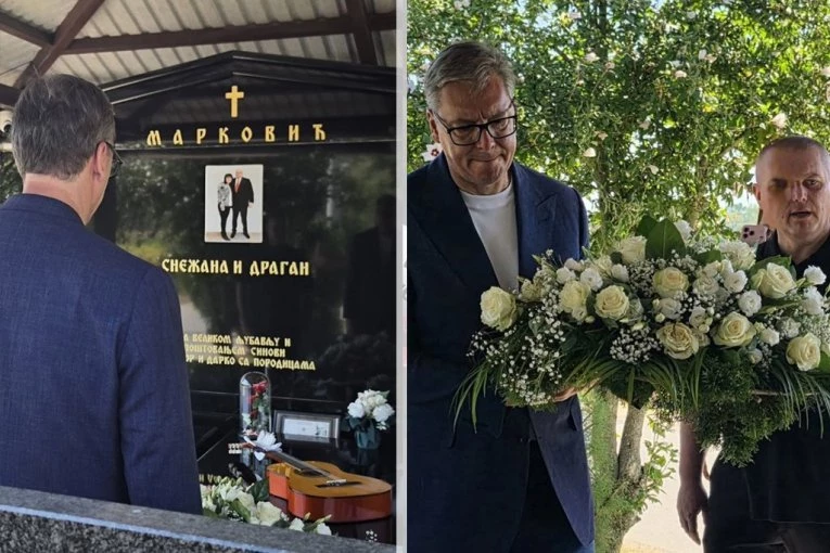 MENI NEDOSTAJE, SRBIJI JOŠ VIŠE! Vučić obišao grob Dragana Markovića Palme u Končarevu tokom obilaska Pomoravlja (FOTO)
