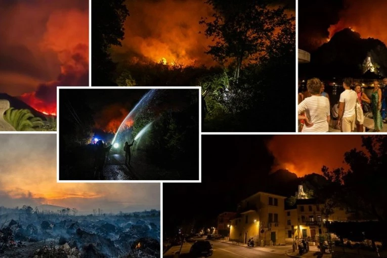 JADRAN U PLAMENU! Gori od Crne Gore do Hrvatske, Omiš na ivici pakla: Vatra stigla do centra grada, sedmoro ljudi životno ugroženo! GORE KUĆE I AUTOMOBILI, ČUJU SE EKSPLOZIJE!