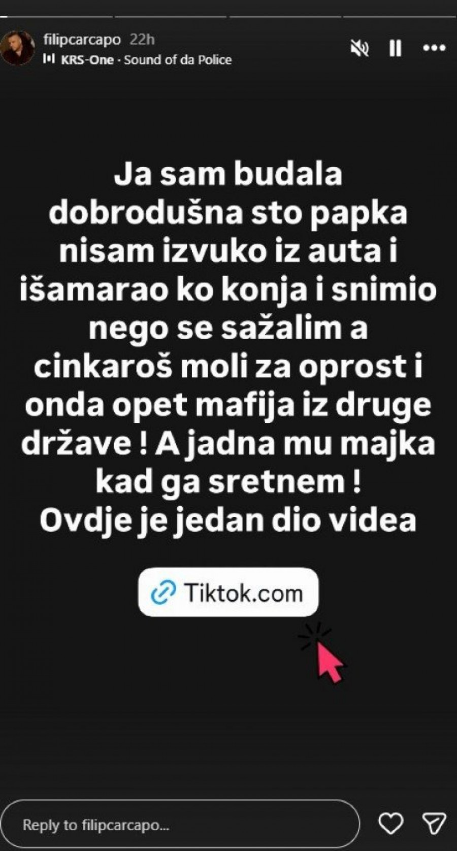 "JADNA MU MAJKA KAD GA SRETNEM!" Filip Car NIKAD ŽEŠĆE UDARIO NA ASMINA, oglasio se uz BRUTALNU PORUKU!