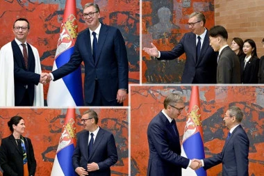 SVEČANOST U PALATI SRBIJA Predsednik Vučić prima akreditive novih 5 ambasadora u Srbiji