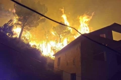 ALBANIJA GORI! Vatrena stihija se OTIMA KONTROLI, JAK VETAR RASPIRUJE POŽARE – VATROGASCI BRANE KUĆE! (FOTO, VIDEO)