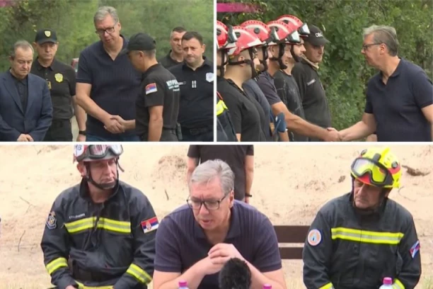 "Ništa nije izgorelo od objekata, nemamo nijednu civilnu žrtvu!" Vučić u obilasku Deliblatske peščare: Imamo trojicu vatrogasaca koji su jedva preživeli!