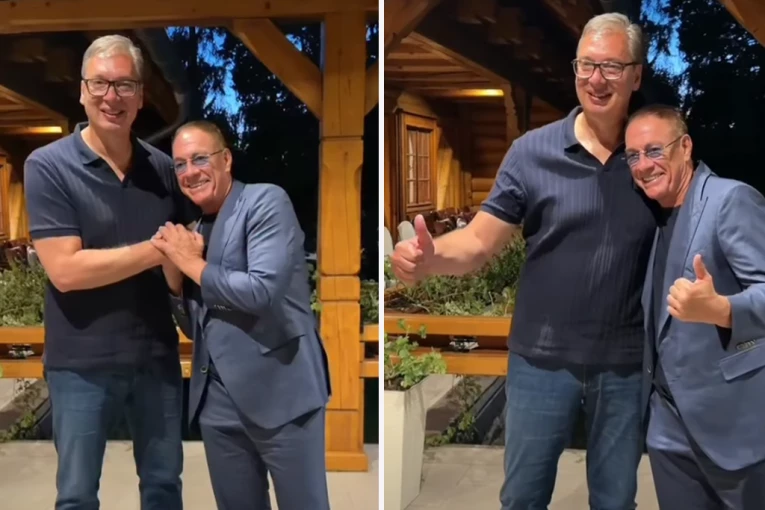 VUČIĆ SA ŽAN-KLOD VAN DAMOM: "Što se obaranja ruke tiče, izgubio sam, ali vam u video formatu to zadovoljstvo neću priuštiti!" (VIDEO)