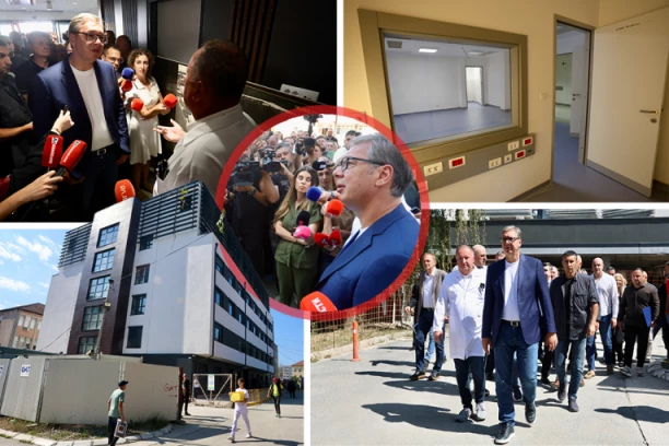 VUČIĆ U NOVOM PAZARU: Predsednik obilazi radove na novom hirurškom bloku: !Pogledajte sobe, kao hotel sa četiri ili pet zvezdica!"