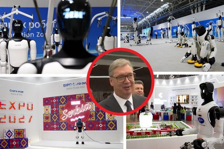 OTVARANJE PRVE FABRIKE HUMANOIDNIH ROBOTA U SRBIJI! Predsednika Vučića dočekali Milutin i Dragutin u narodnim nošnjama