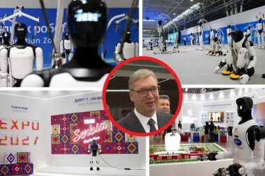 OTVARANJE PRVE FABRIKE HUMANOIDNIH ROBOTA U SRBIJI! Predsednika Vučića dočekali Milutin i Dragutin u narodnim nošnjama