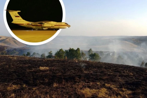 MOĆNI "ILJUŠIN" JEDNIM NALETOM ZAUSTAVIO VATRENU STIHIJU! Lokalizovan veliki požar na Ravnoj gori! (FOTO)