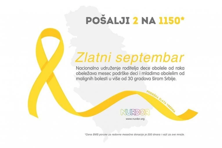 Zlatni septembar - mesec podrške deci i mladima obolelim od raka