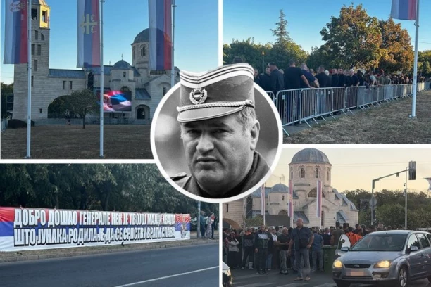 DANAS SAHRANA RATKA MLADIĆA! Građani već pristižu, veliki broj ljudi oko crkve! (FOTO)