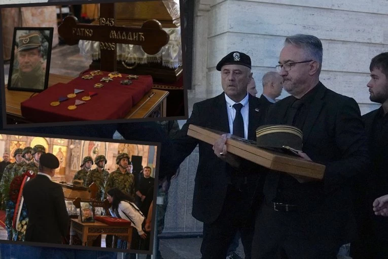 DARKO MLADIĆ DONEO OČEVA ODLIKOVANJA! Na kovčegu šapka i sablja generala! (FOTO)